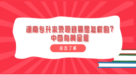 湖南專升本錄取政策是怎樣的
