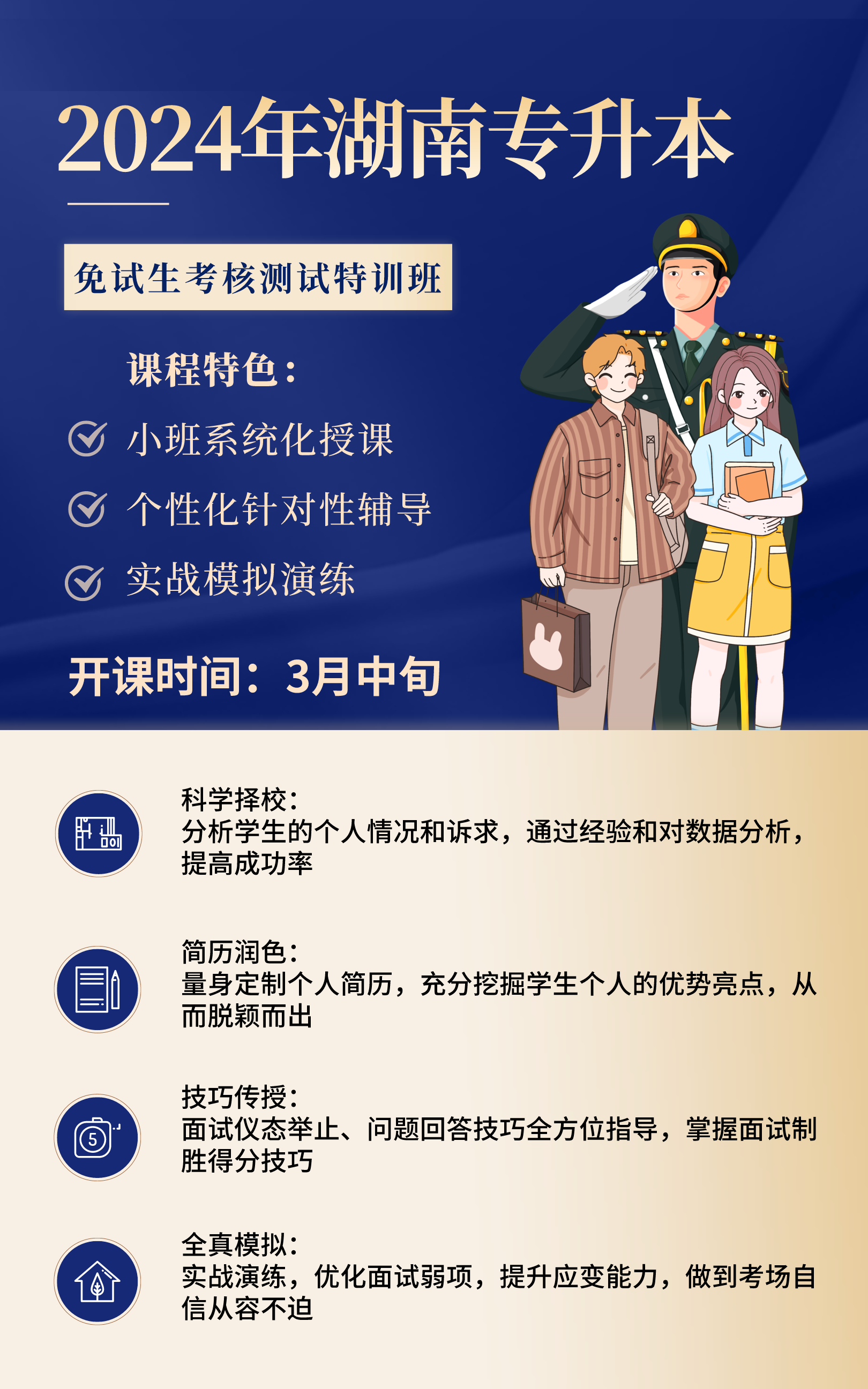 2024年湖南專升本退役士兵/競賽免試生考核測試特訓(xùn)班